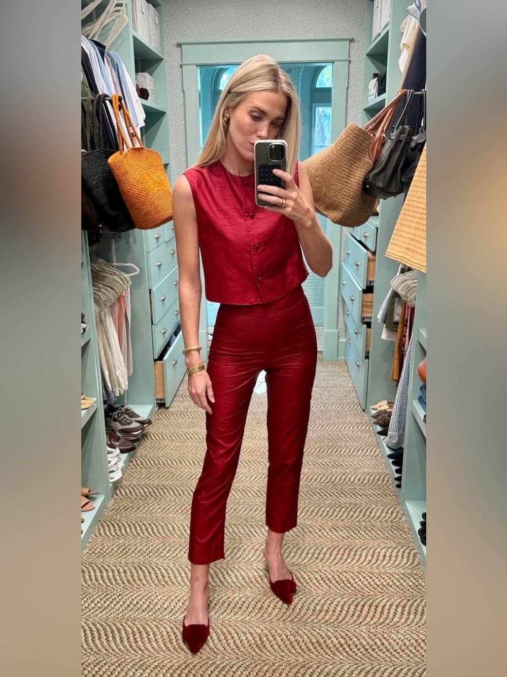 NWT Julia Amory Jackie Pant in Crimson Red Size XS